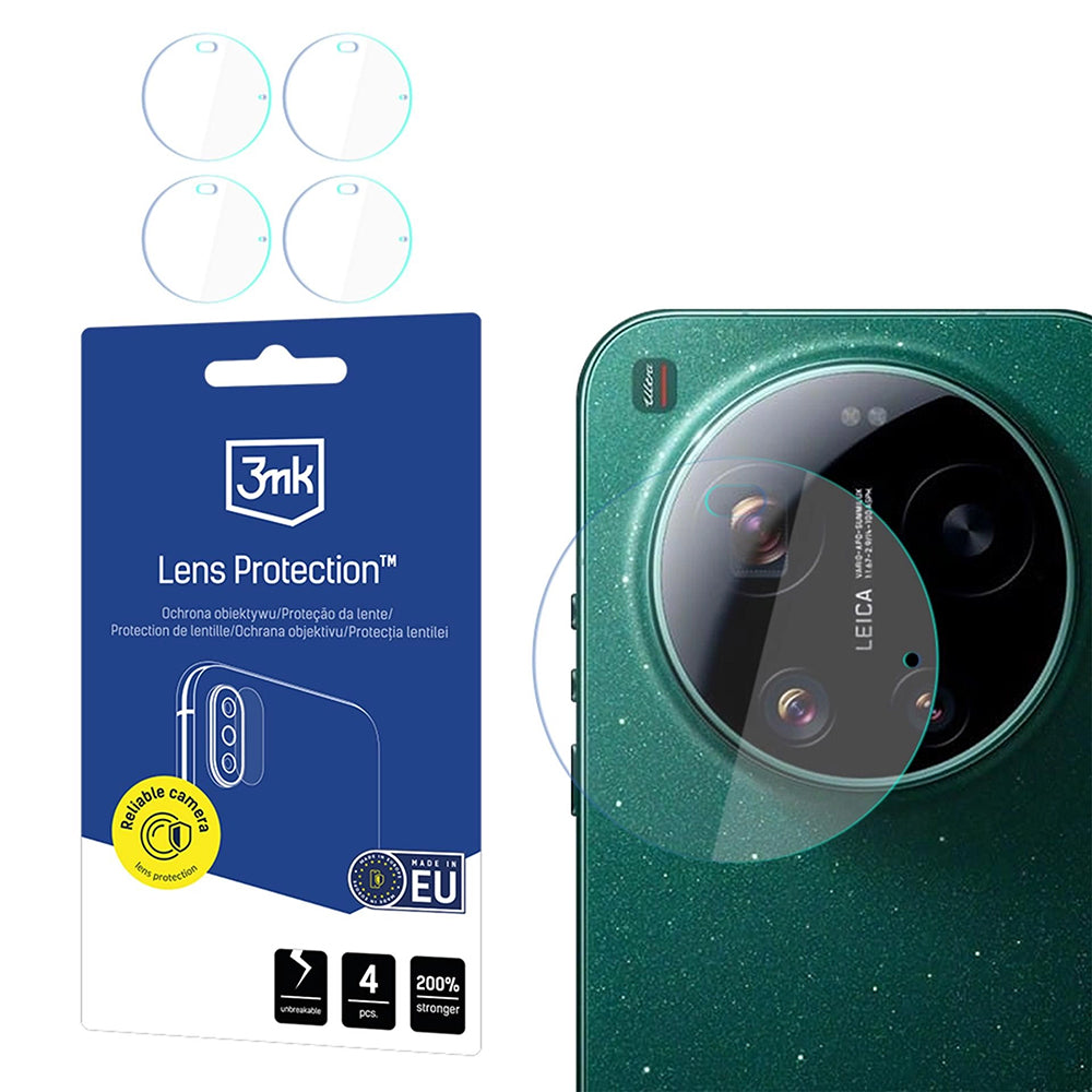 Защитно фолио за задна камера 3MK Protection за Xiaomi 17 Ultra, Гъвкаво стъкло, Комплект от 4 броя, Прозрачно