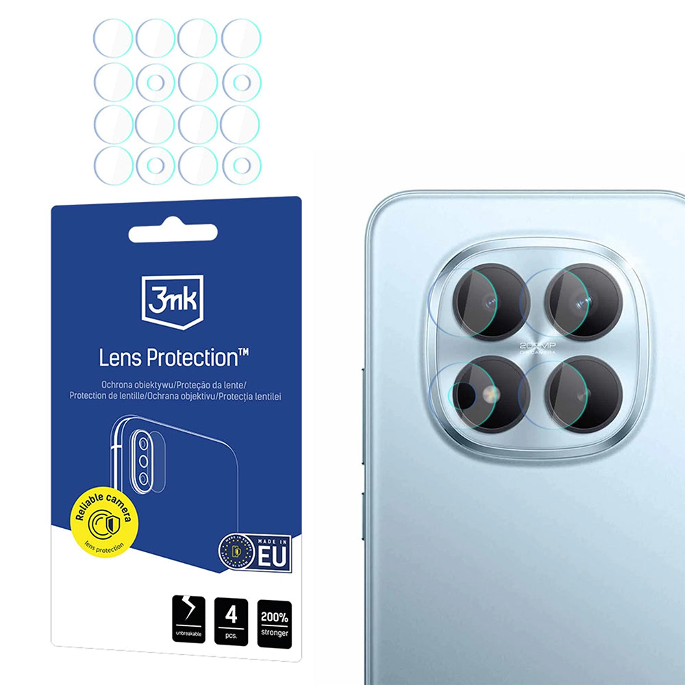Фолио за защита на задната камера 3MK Protection за Xiaomi Redmi Note 15 Pro+ 5G, Гъвкаво стъкло, Комплект 4 броя, Прозрачно