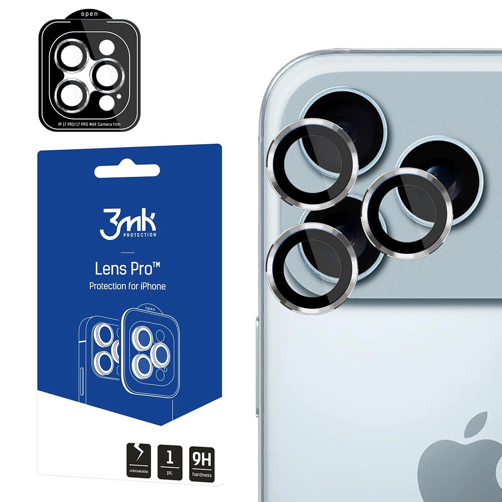 Защитно фолио за задна камера 3MK Protection Pro за Apple iPhone 17 Pro Max / 17 Pro, закалено стъкло, сребристо