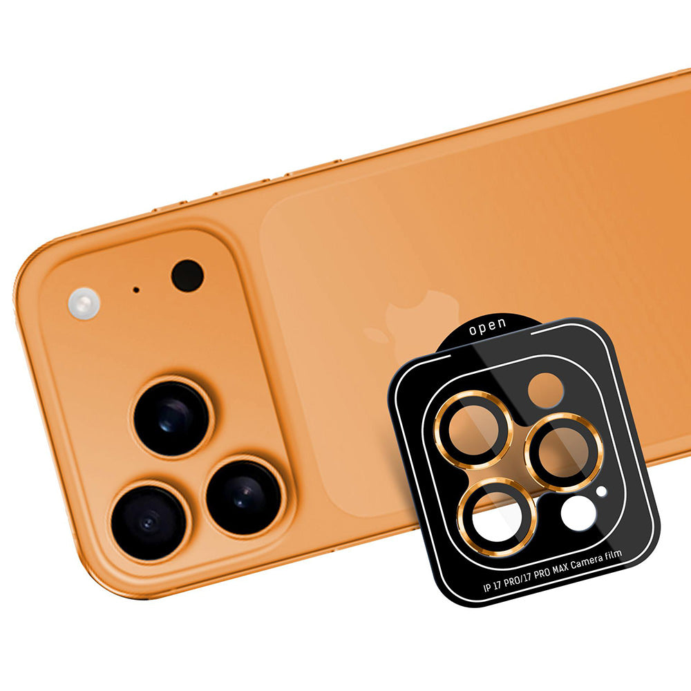 Фолио за защита на задната камера 3MK Protection Pro за Apple iPhone 17 Pro Max / 17 Pro, Закалено стъкло, Оранжево