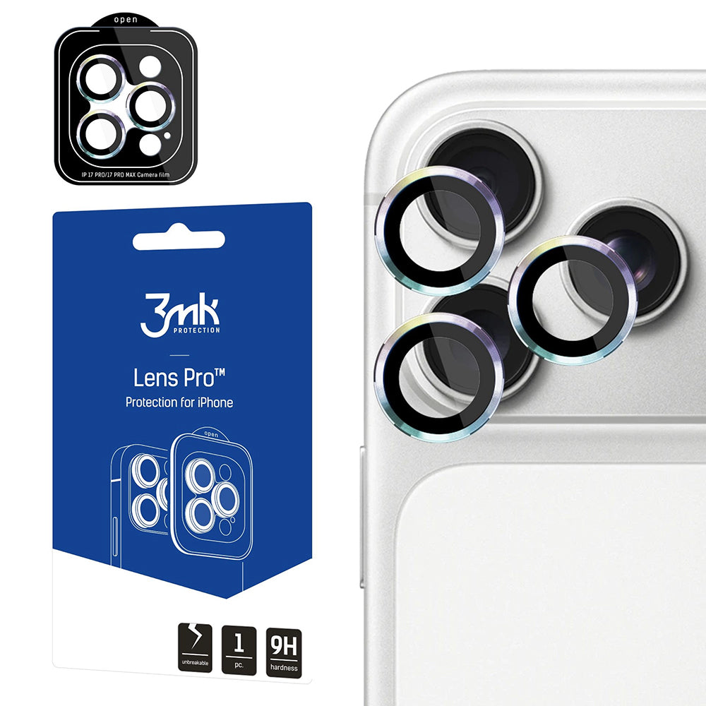 Протектор за задна камера 3MK Protection Pro за Apple iPhone 18 Pro / 18 Pro Max, закалено стъкло, многоцветен