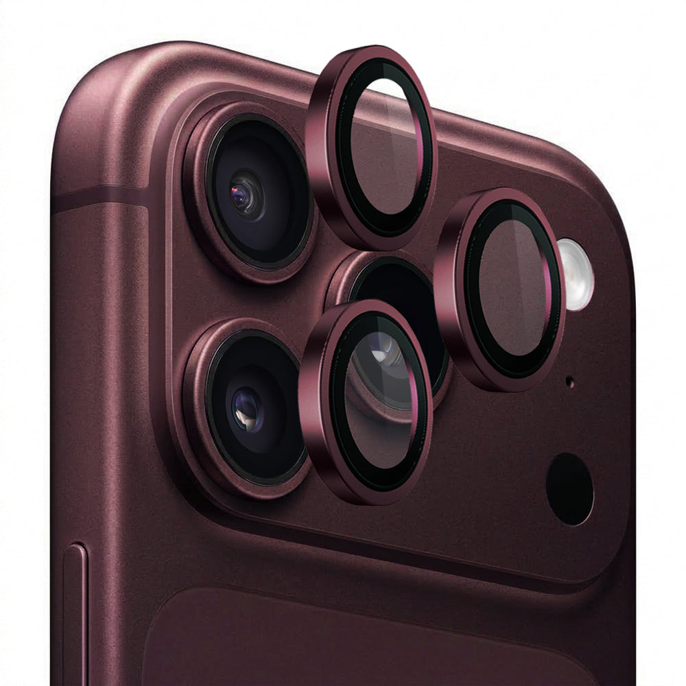 Защитно фолио за задната камера Blueo Metal Frame за Apple iPhone 18 Pro / 18 Pro Max, закалено стъкло, бордо