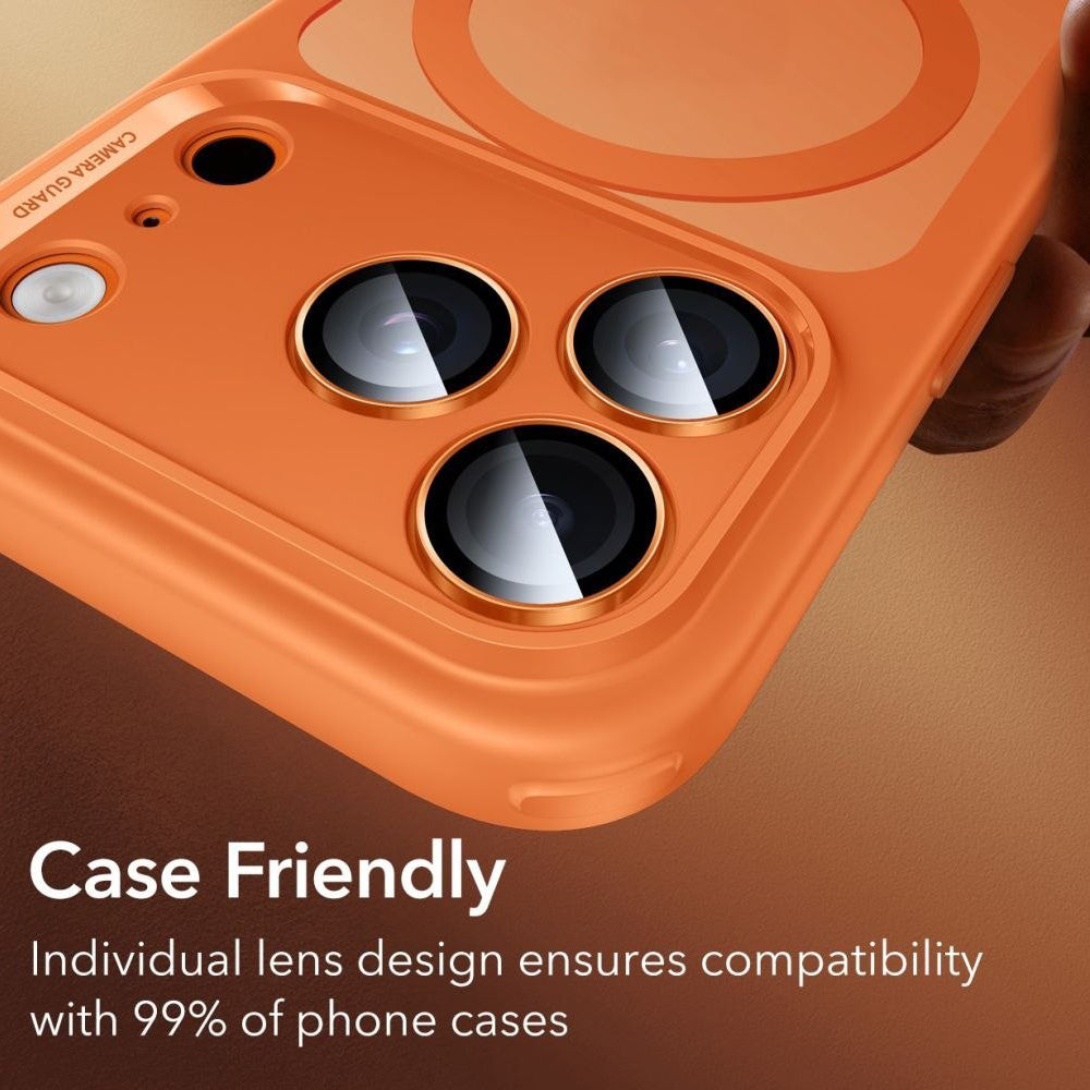 Защитно фолио за задна камера ESR Armorite за Apple iPhone 14 Pro, закалено стъкло, оранжево