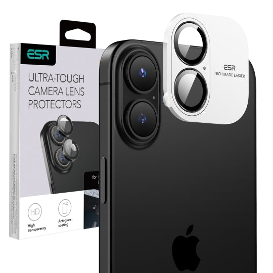 Защитно фолио ESR Armorite за задна камера за Apple iPhone 17 / 16 Plus / 16, закалено стъкло, черно