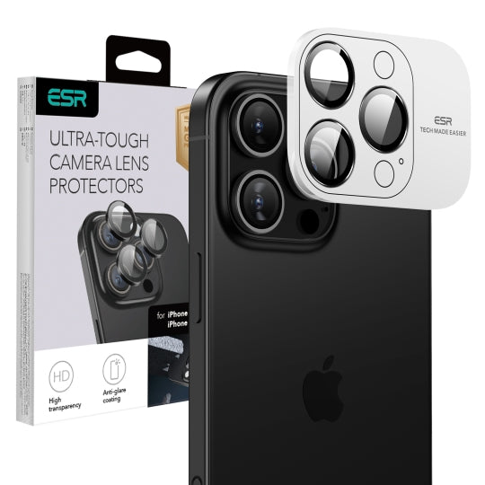 Защитно фолио ESR Armorite за задна камера за Apple iPhone 17 Pro Max / 17 Pro / 16 Pro Max / 16 Pro, Закалено стъкло, Черно