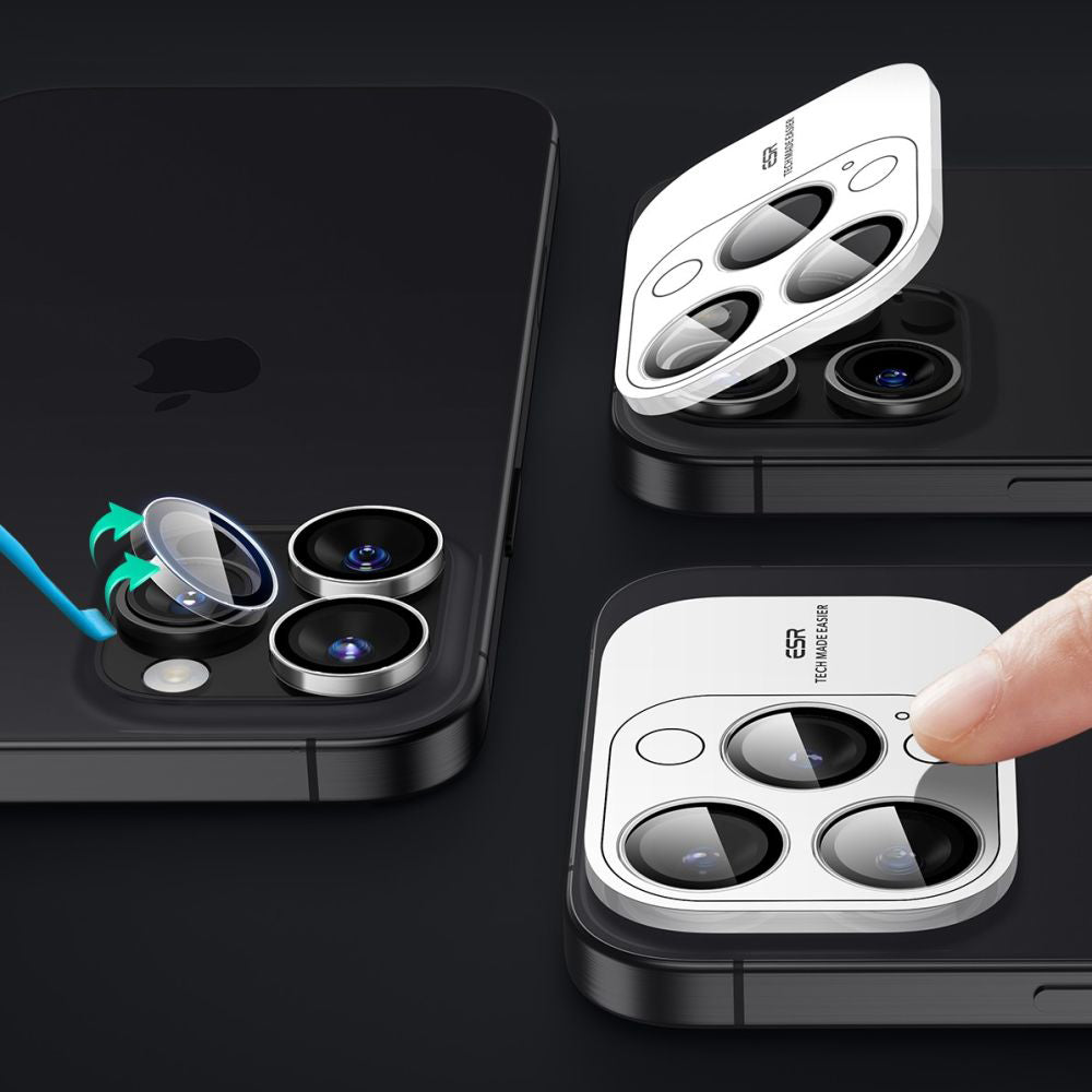 Защитно фолио ESR Armorite за задна камера за Apple iPhone 17 Pro Max / 17 Pro / 16 Pro Max / 16 Pro, Закалено стъкло, Прозрачно