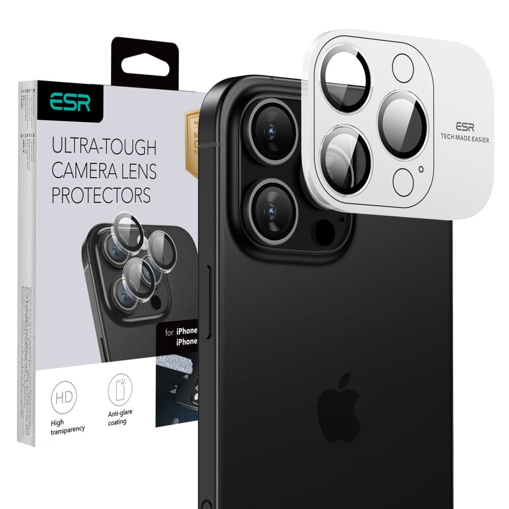 Защитно фолио ESR Armorite за задна камера за Apple iPhone 17 Pro Max / 17 Pro / 16 Pro Max / 16 Pro, Закалено стъкло, Прозрачно