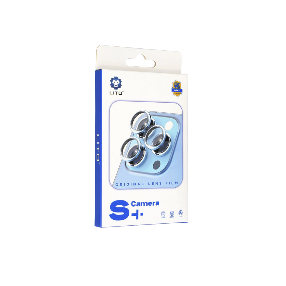 Lito S+ Rear Camera Protective Film for Apple iPhone 15 Pro Max / 15 Pro, Tempered Glass, Metallic Gray
