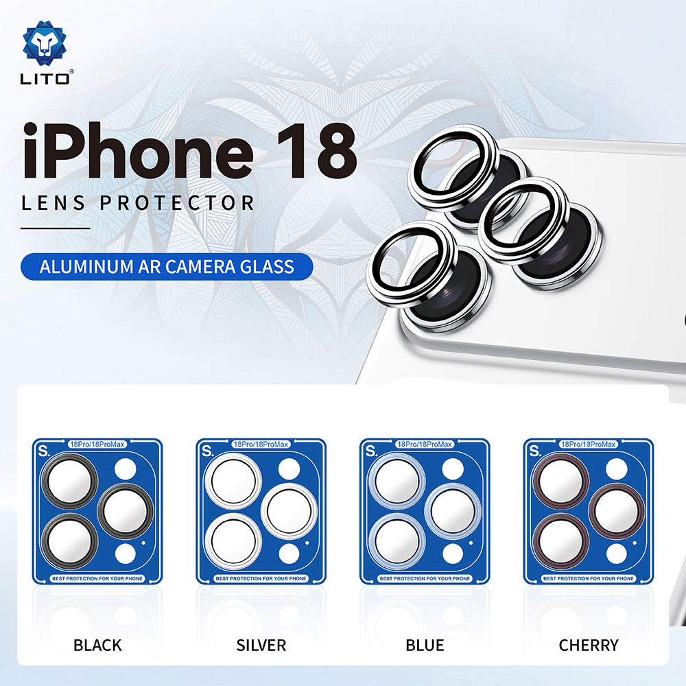 Протектор за задна камера Lito S+ за Apple iPhone 18 Pro / 18 Pro Max, закалено стъкло, синьо