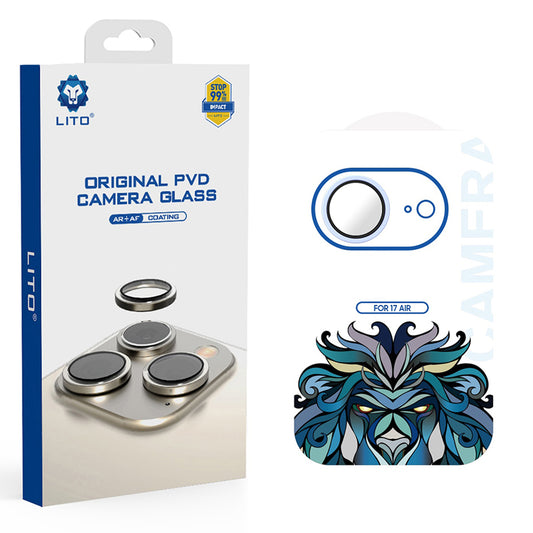 Защитно фолио Lito Titanium AR за задна камера за Apple iPhone 17 Air, закалено стъкло, синьо