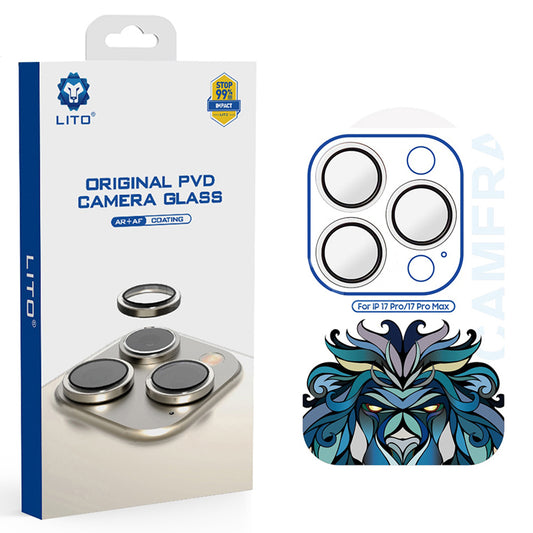 Защитно фолио Lito Titanium AR за задна камера за Apple iPhone 17 Pro Max / 17 Pro, закалено стъкло, сребристо