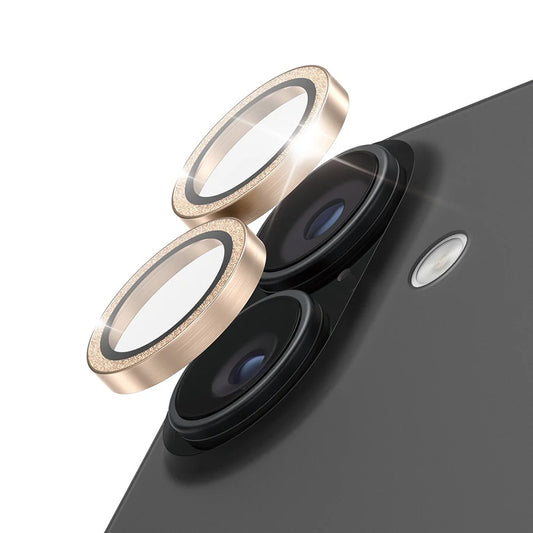 Защитно фолио за задна камера PanzerGlass Hoops Glitter за Apple iPhone 17 / 16 Plus / 16, Закалено стъкло, Златисто