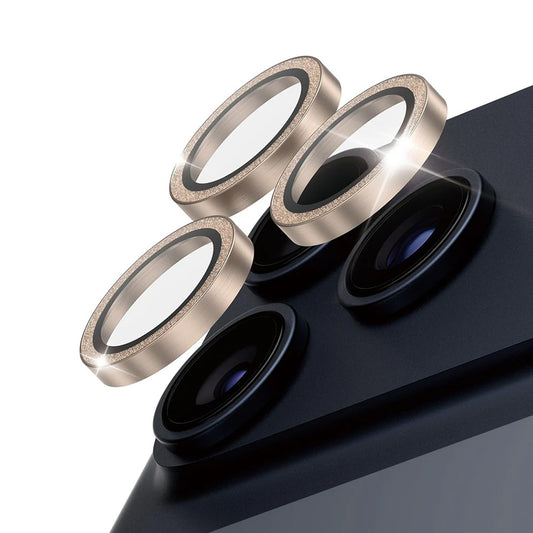 Защитно фолио за задна камера PanzerGlass Hoops Glitter за Apple iPhone 17 Pro Max / 17 Pro / 16 Pro Max / 16 Pro, Закалено стъкло, Златисто