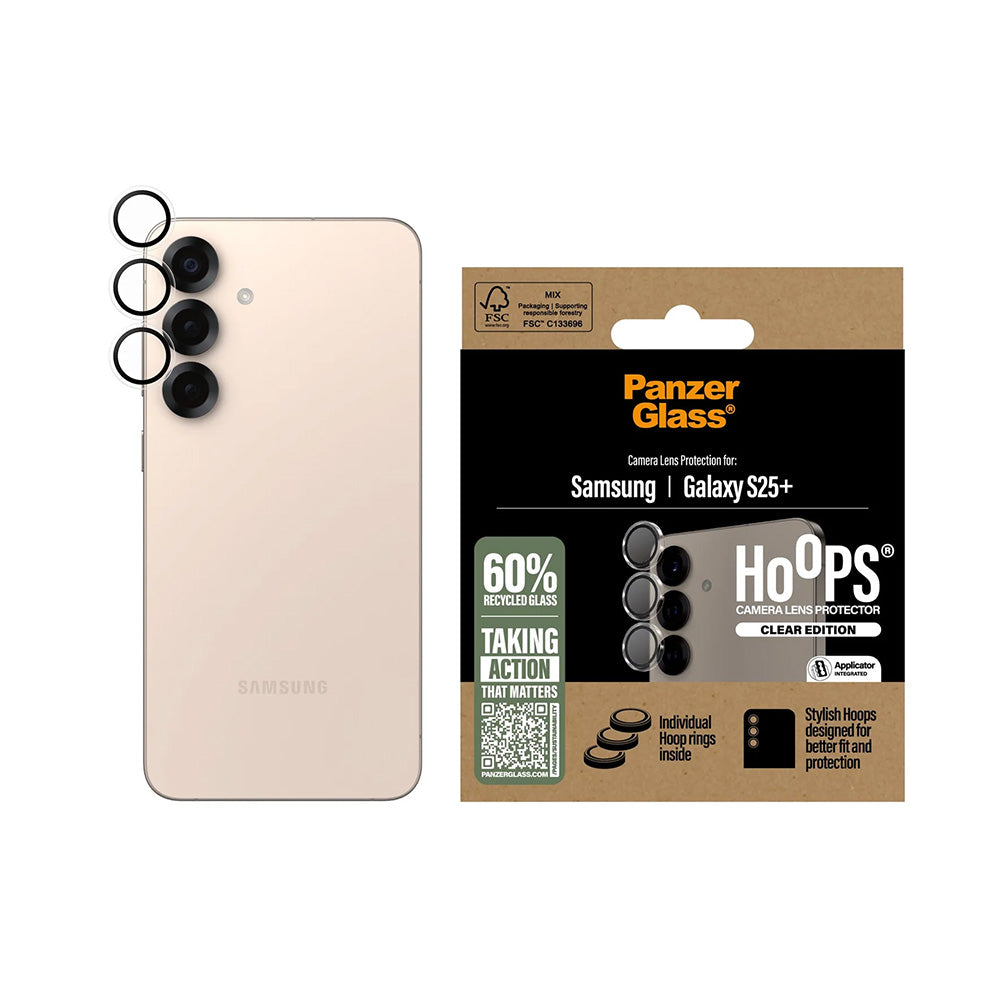 Фолио за защита на задната камера PanzerGlass Hoops за Samsung Galaxy S25+ S936, закалено стъкло, прозрачно