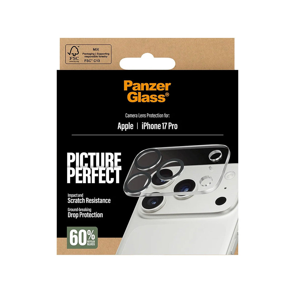 Фолио за защита на задната камера PanzerGlass PicturePerfect за Apple iPhone 17 Pro, закалено стъкло, прозрачно