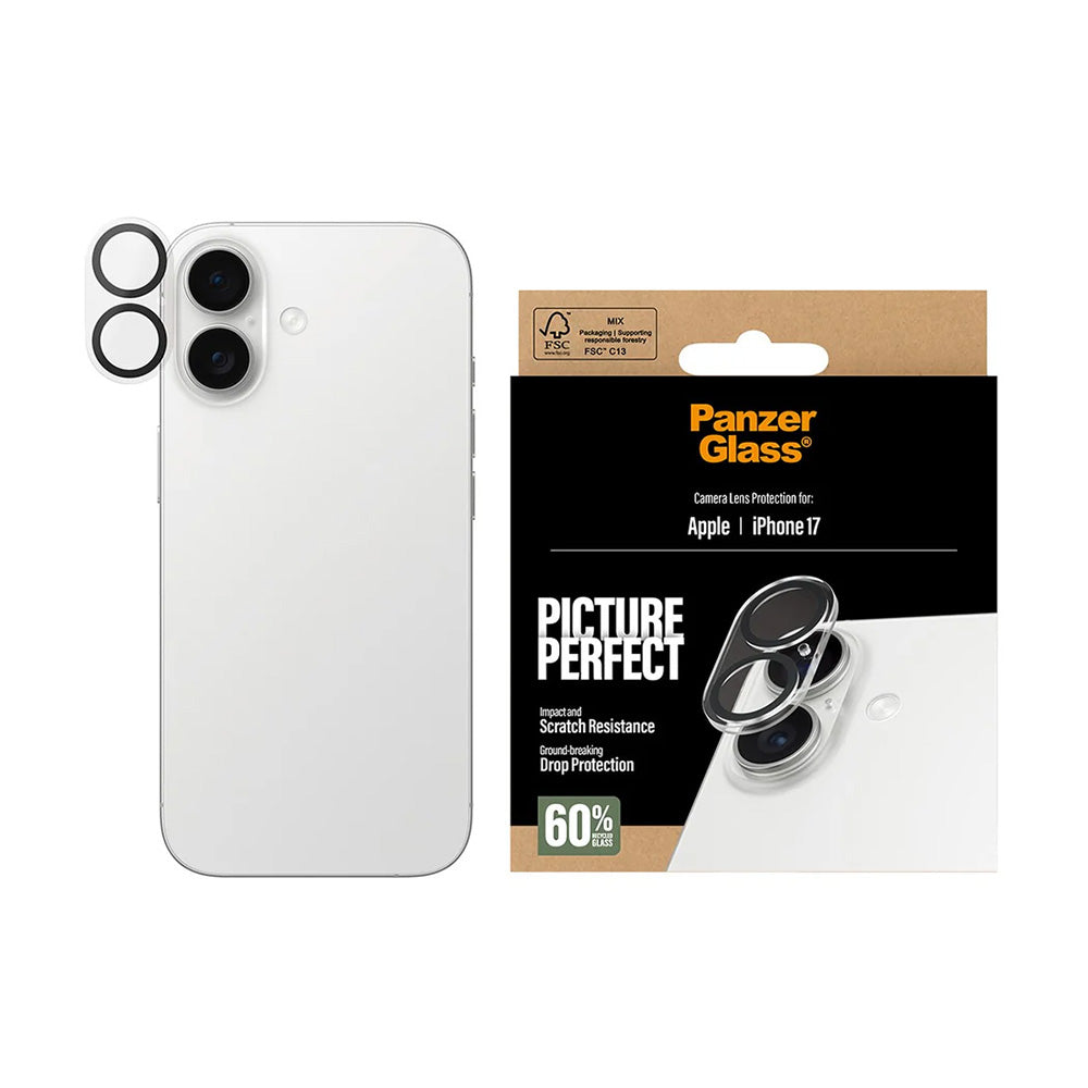 Защитно фолио за задна камера PanzerGlass PicturePerfect за Apple iPhone 17, закалено стъкло, прозрачно