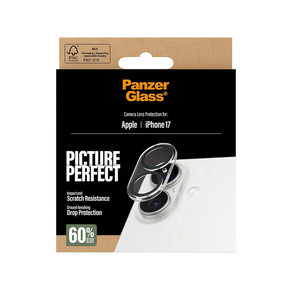 Защитно фолио за задна камера PanzerGlass PicturePerfect за Apple iPhone 17, закалено стъкло, прозрачно