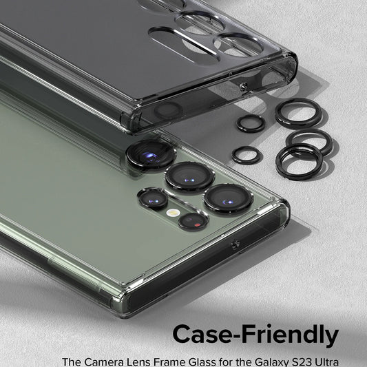 Фолио за защита на задната камера Ringke за Samsung Galaxy S23 Ultra S918, закалено стъкло, черно.