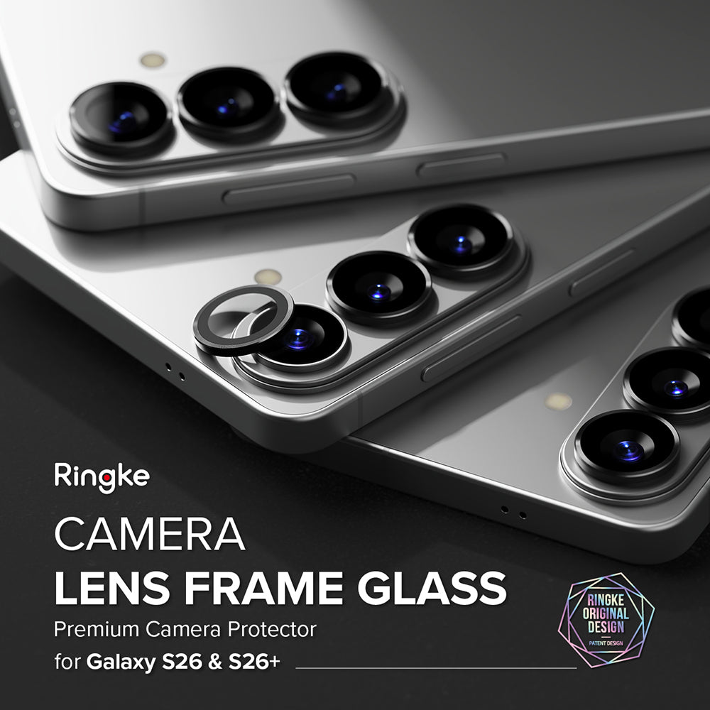 Защитно фолио Ringke за задна камера за Samsung Galaxy S26 Plus S947 / S26, закалено стъкло, комплект от 2 броя, черно