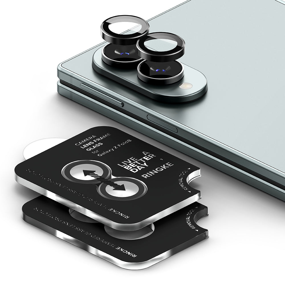 Протектор за задна камера Ringke за Samsung Galaxy Z Fold8 F971, закалено стъкло, комплект от 2 броя, черен