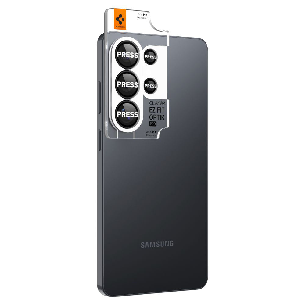 Защитно фолио за задна камера Spigen GlastR EZ FIT Optik Pro HD за Samsung Galaxy S26 Ultra S948, закалено стъкло, комплект 2 броя, черно