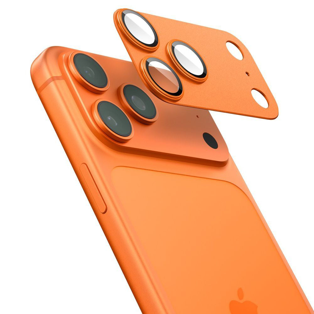 Защитно фолио за задна камера Spigen GlastR EZ FIT Optik Pro XL за Apple iPhone 17 Pro, Закалено стъкло, Оранжево AGL10645