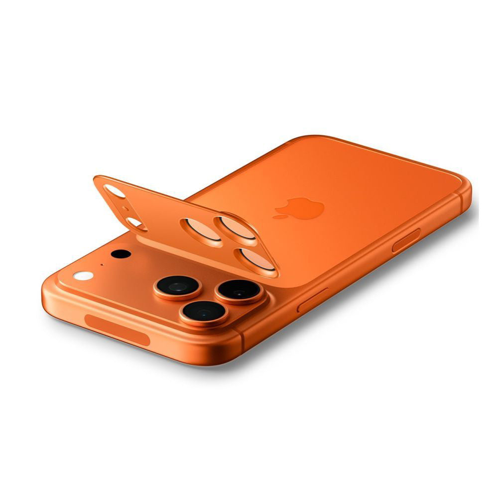 Защитно фолио за задна камера Spigen GlastR EZ FIT Optik Pro XL за Apple iPhone 17 Pro, Закалено стъкло, Оранжево AGL10645