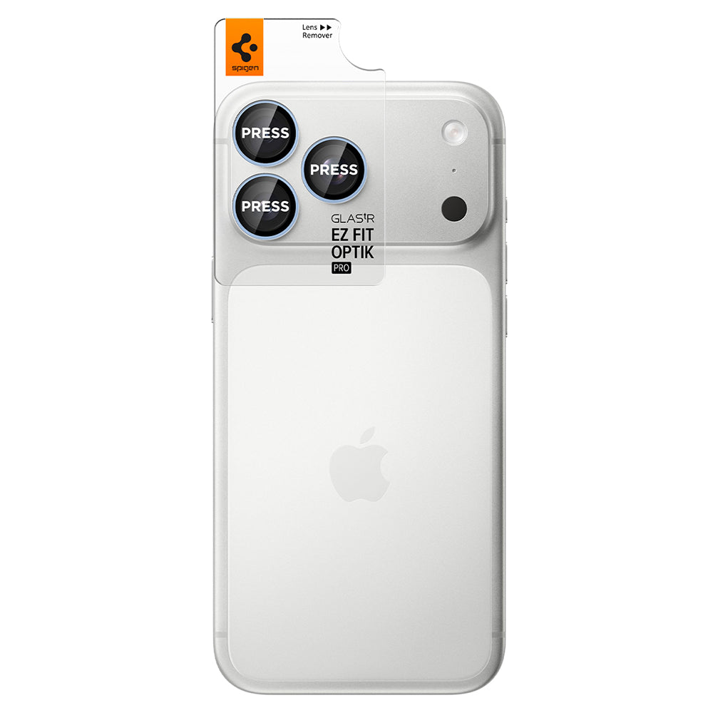 Протектор за задна камера Spigen GlastR EZ FIT Optik Pro за Apple iPhone 18 Pro / 18 Pro Max, закалено стъкло, комплект 2 броя, син AGL12045