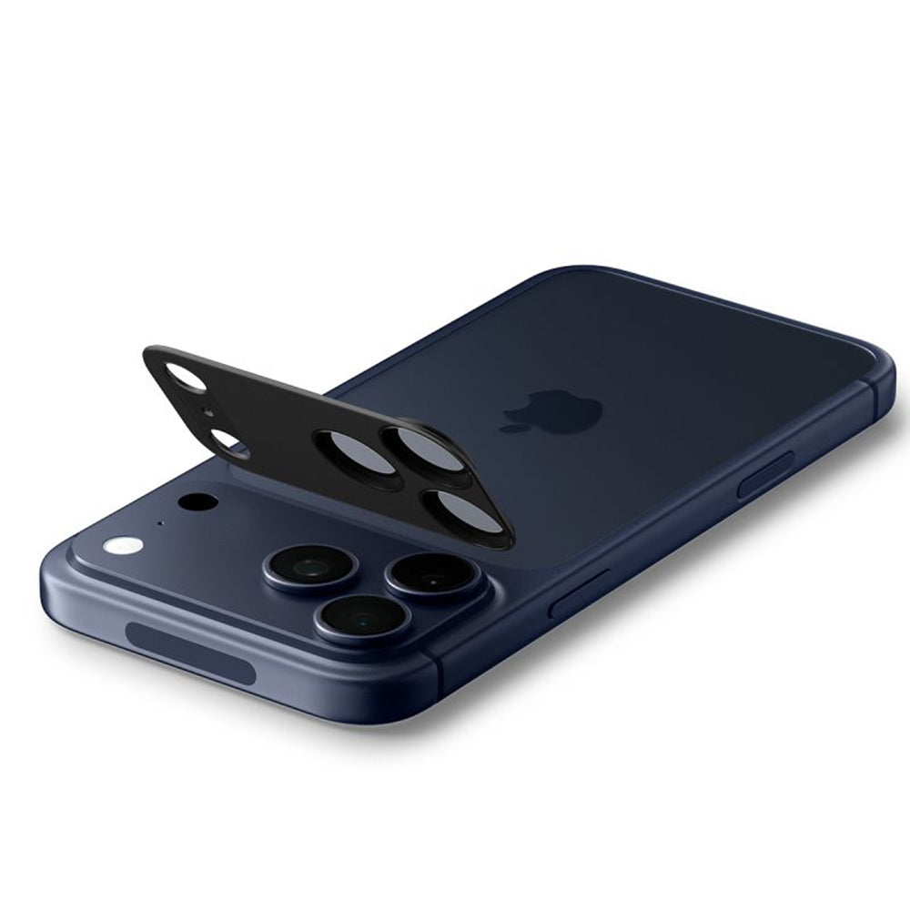 Фолио за защита на задната камера Spigen GlastR EZ FIT Optik Pro XL за Apple iPhone 17 Pro Max, Закалено стъкло, Черно AGL10649