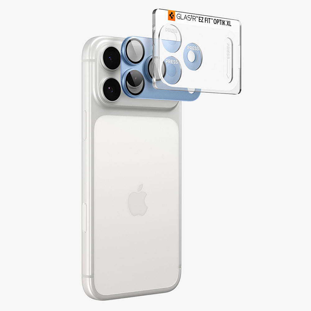 Протектор за задна камера Spigen GlastR EZ FIT Optik Pro XL за Apple iPhone 18 Pro Max, закалено стъкло, син AGL12041