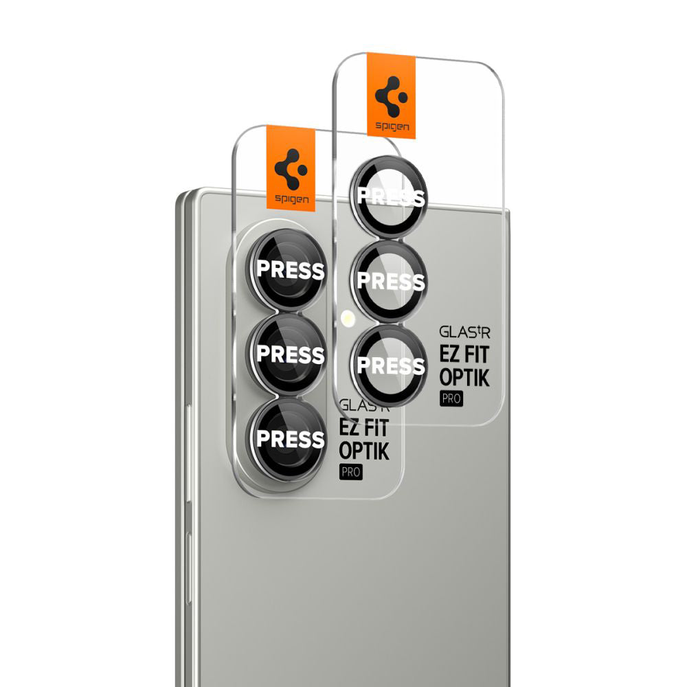 Фолио за защита на задната камера Spigen GlastR EZ FIT Optik Pro HD за Samsung Galaxy Z Fold7 F966, закалено стъкло, комплект от 2 броя, черно AGL09581