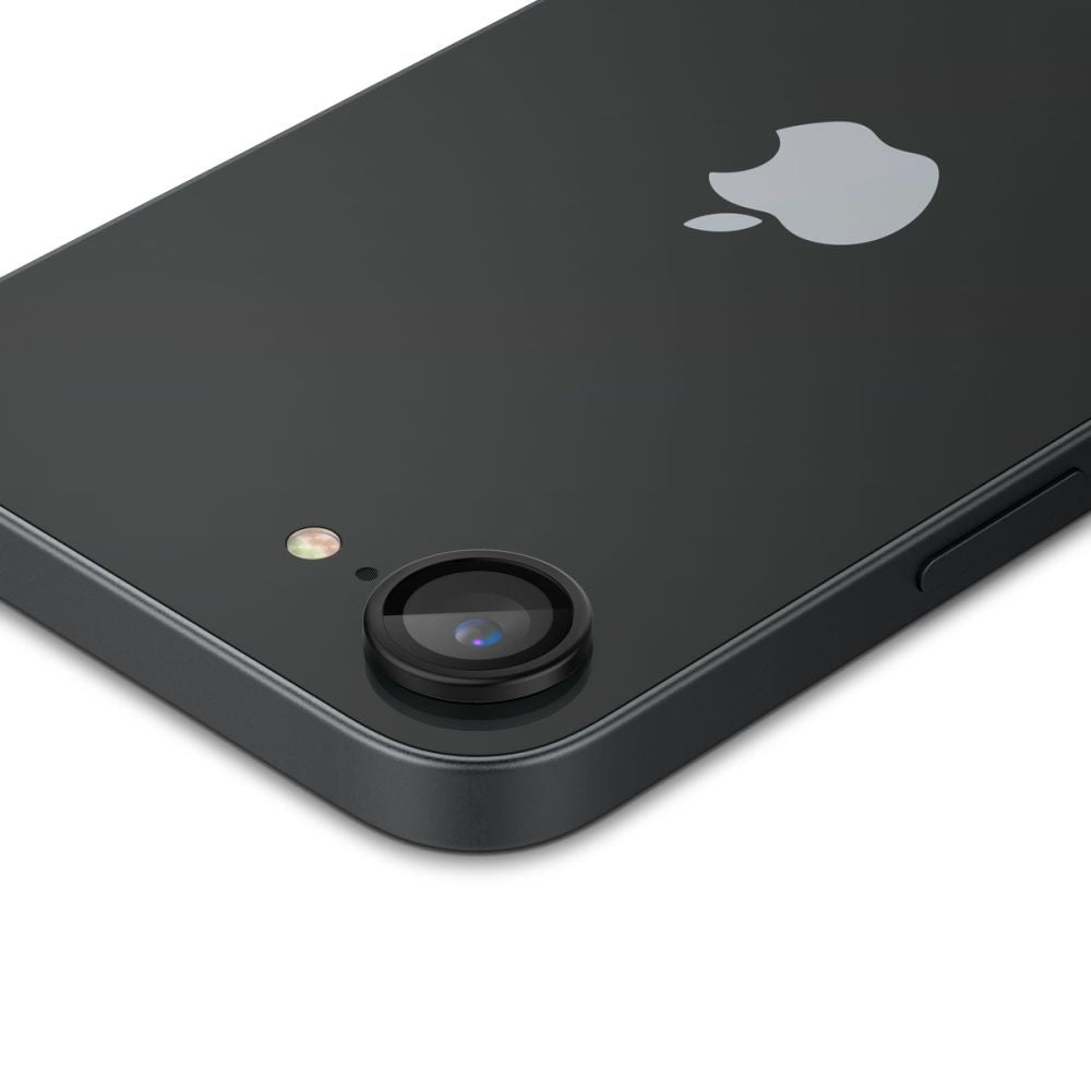 Фолио за защита на задната камера Spigen GlastR EZ FIT Optik Pro за Apple iPhone 17e / 16e, Закалено стъкло, Комплект 2 броя, Черно AGL09279