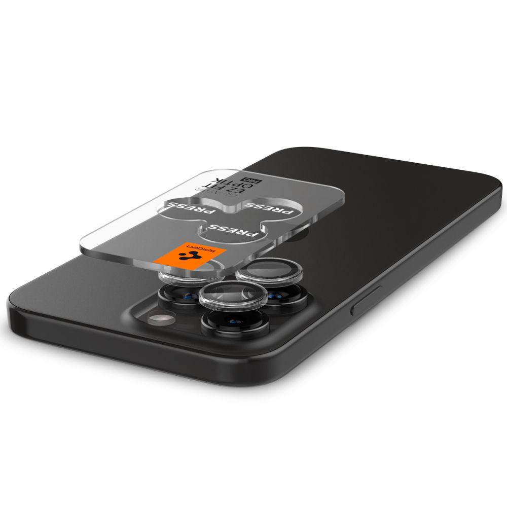 Фолио за защита на задната камера Spigen GlastR EZ FIT Optik Pro за Apple iPhone 17 Pro Max / 17 Pro, Закалено стъкло, Комплект 2 броя, Прозрачно
