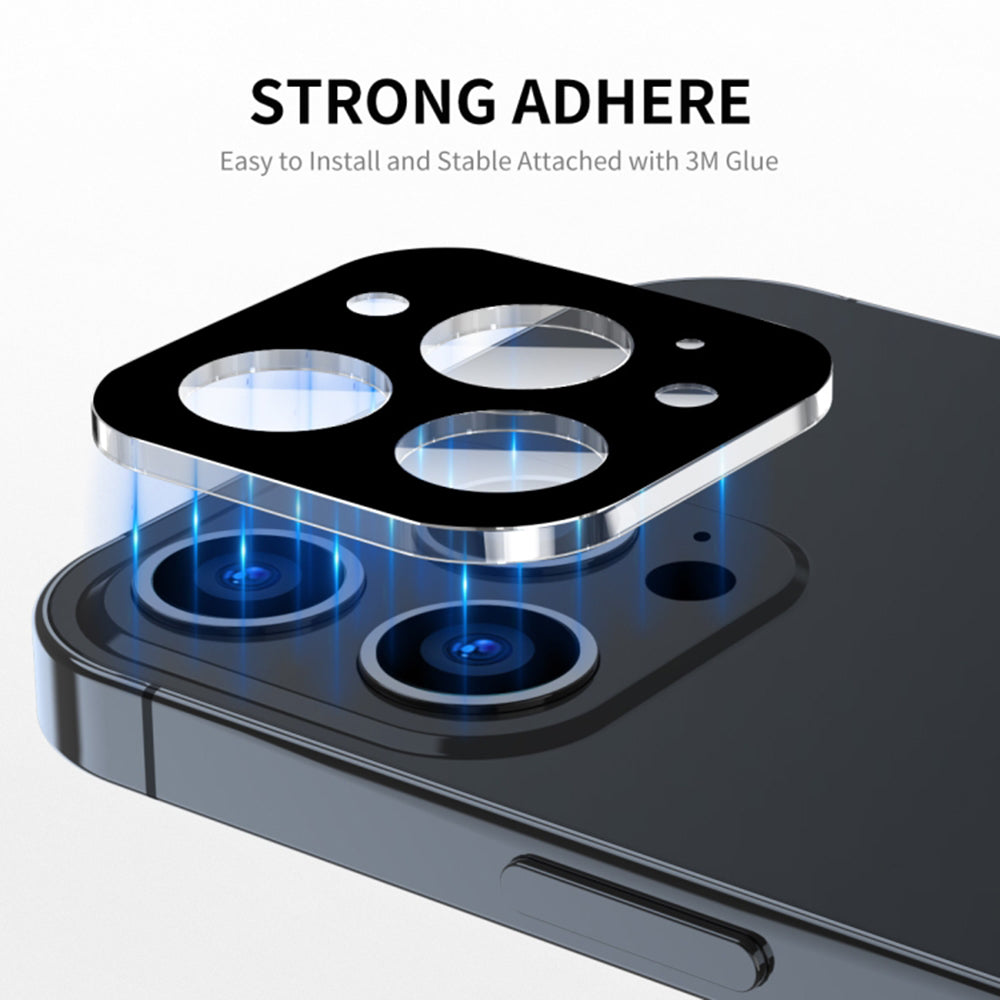Протектор за задна камера Techsuit за Apple iPhone 15 Pro Max / 15 Pro, закалено стъкло, черен