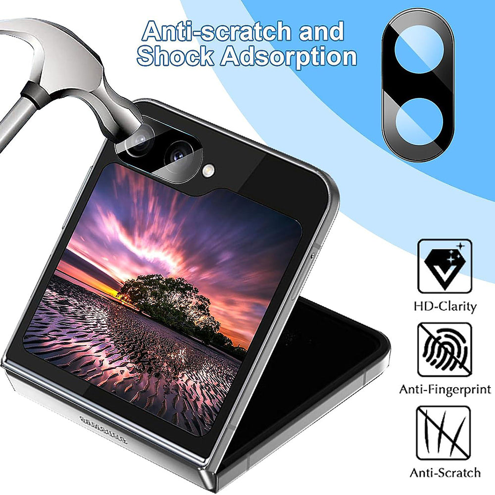 Протектор за задна камера Techsuit за Samsung Galaxy Z Flip6 F741, закалено стъкло, черен