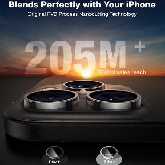Протектор за задна камера Torras Lensguard за Apple iPhone 16 Pro Max / 16 Pro, закалено стъкло, черен