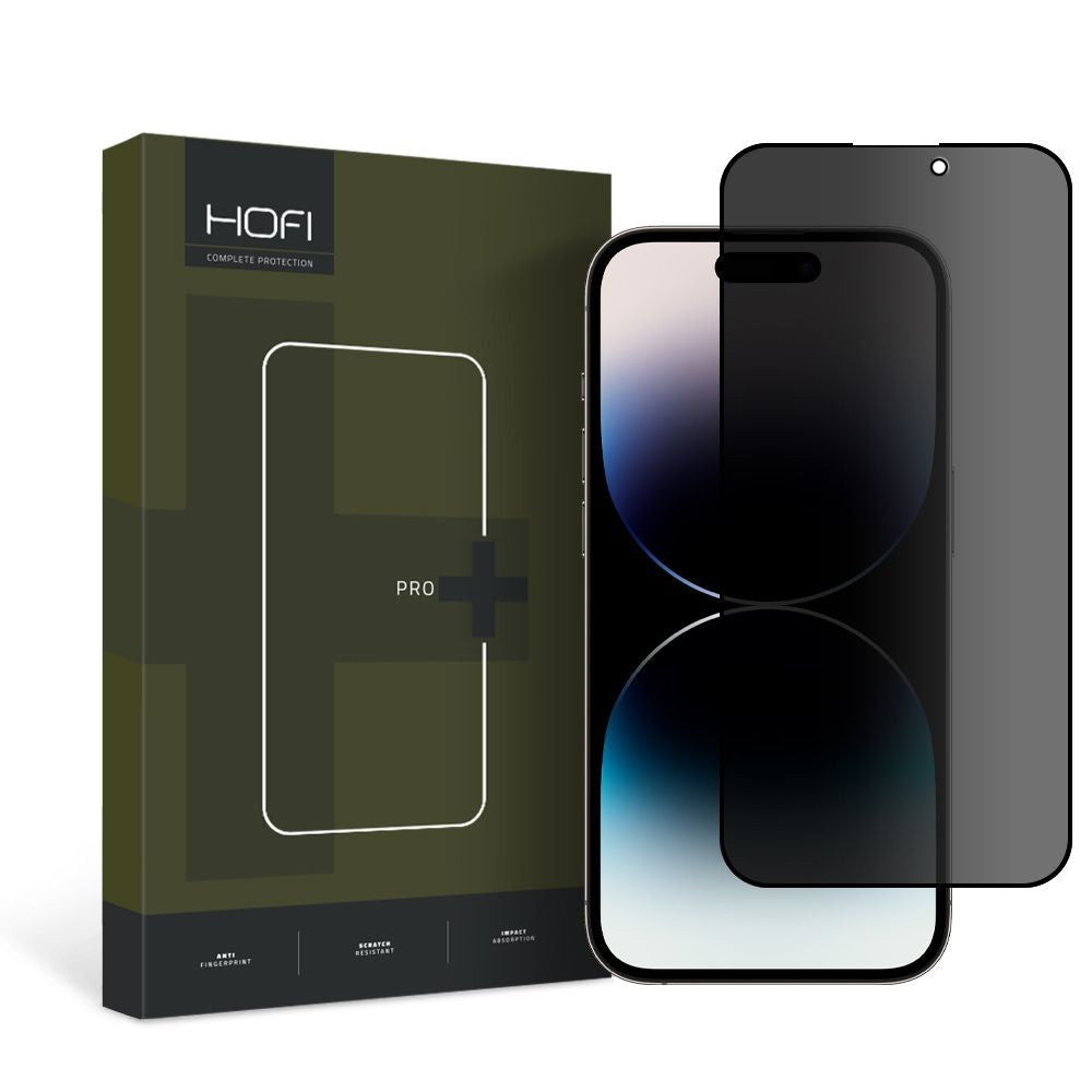 Защитно фолио за екран Privacy HOFI PRO+ за Apple iPhone 14 Pro Max, закалено стъкло, Full Glue