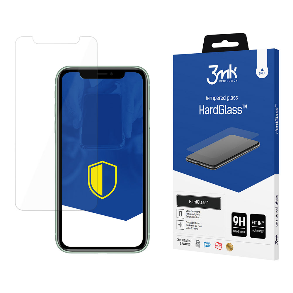 Защитно фолио 3MK HardGlass за екран на Apple iPhone 11 / XR, закалено стъкло, Full Glue