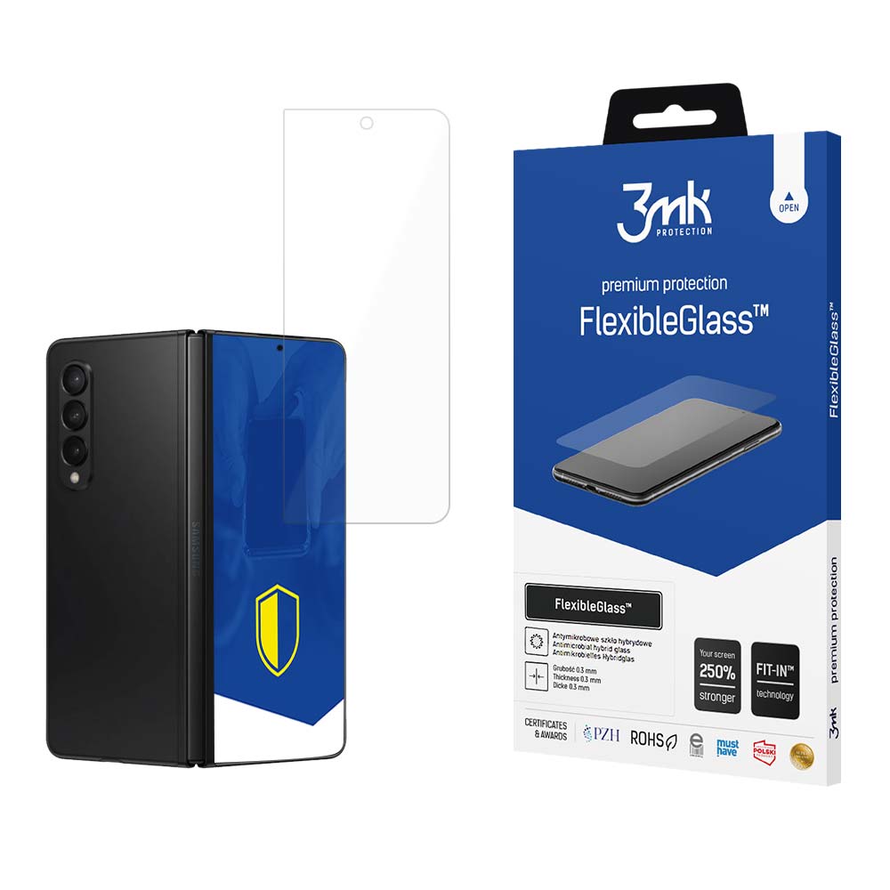 Защитно фолио 3MK FlexibleGlass за външен екран за Samsung Galaxy Z Fold5 F946, Гъвкаво стъкло, Пълно залепване