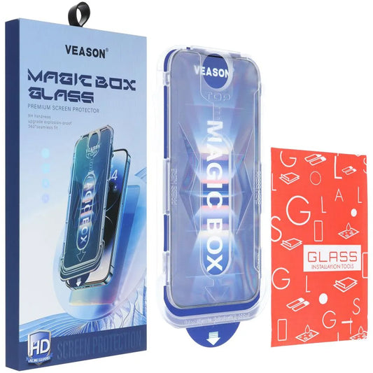 Veason Screen Protector за Apple iPhone 14 Plus / 13 Pro Max, Стъклена защита, пълно залепване, 6D, черен
