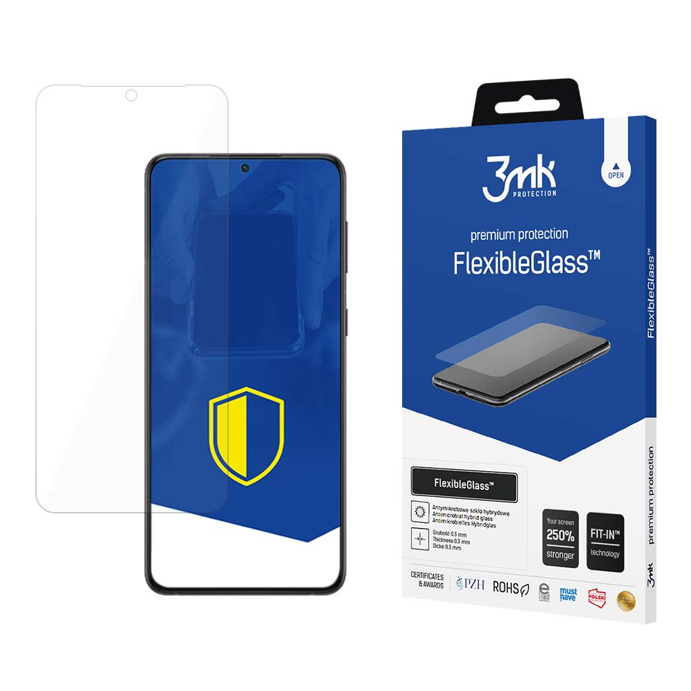 Протектор за екран 3MK FlexibleGlass за Samsung Galaxy S24 S921, гъвкаво стъкло, пълно залепване