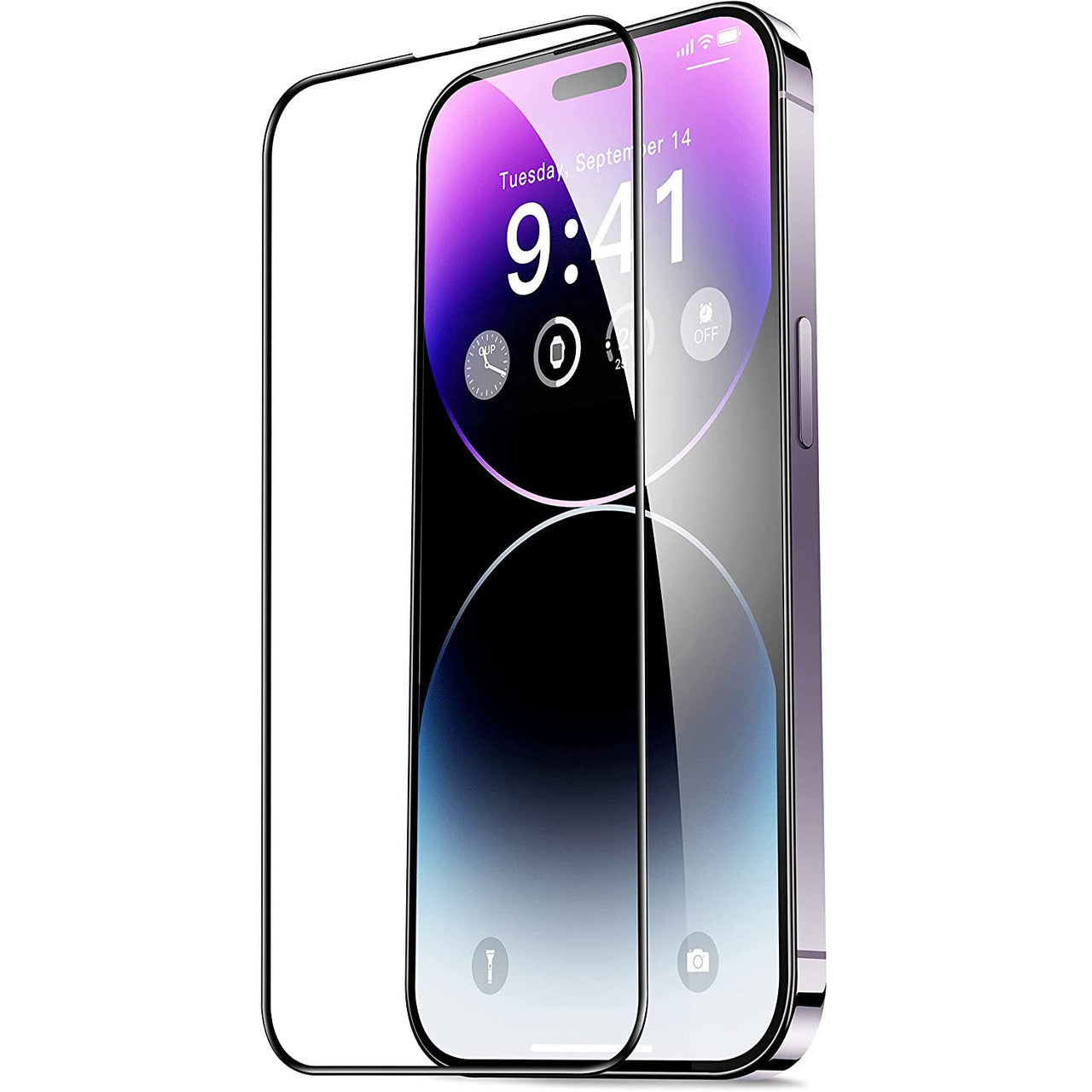 Защитно фолио за екран OEM за Apple iPhone 15 Pro, закалено стъкло, пълно лепило, 21D, черно