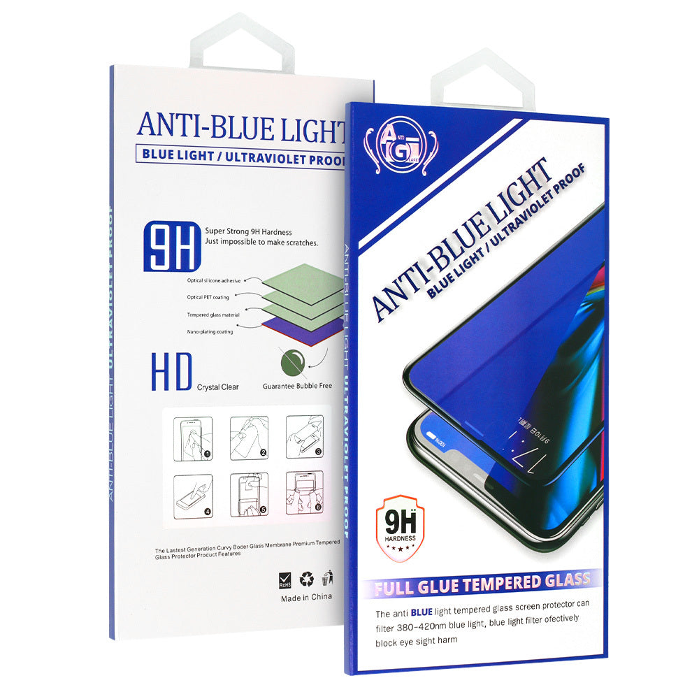 OEM протектор за екрана против синя светлина за Samsung Galaxy A70 A705, стъклен щит, пълно лепило, черен
