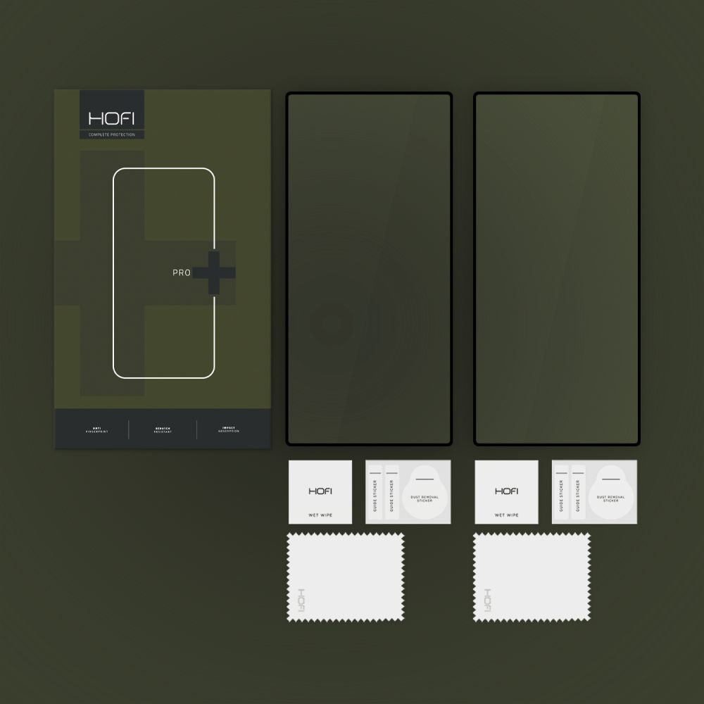 Протектор за екран HOFI Glass PRO+ за Samsung Galaxy S25 Ultra S938, закалено стъкло, пълно залепване, комплект 2 броя, черен