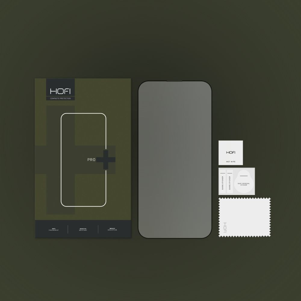 Протектор за екран HOFI PRO+ за Apple iPhone 14 Pro, закалено стъкло, пълно залепване, черен