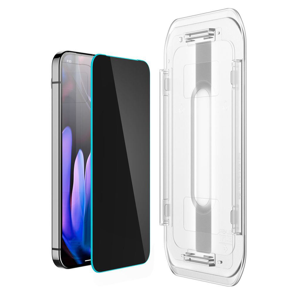 Протектор за екран Privacy Spigen GlastR EZ FIT за Google Pixel 9 / 9 Pro, закалено стъкло, пълно залепване, комплект от 2 броя