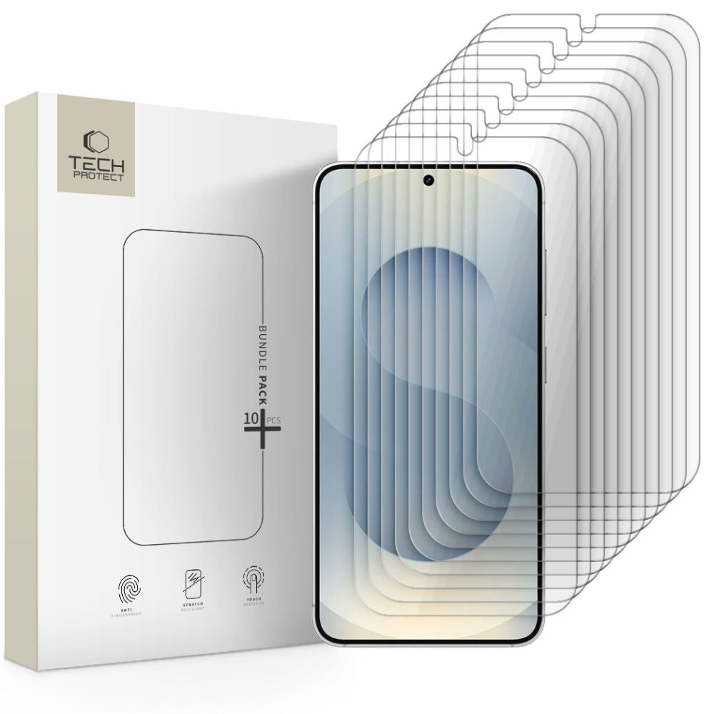 Протектор за екран Tech-Protect за Samsung Galaxy S25 S931 / S24 S921, Закалено стъкло, Пълно залепване, Комплект 10 броя