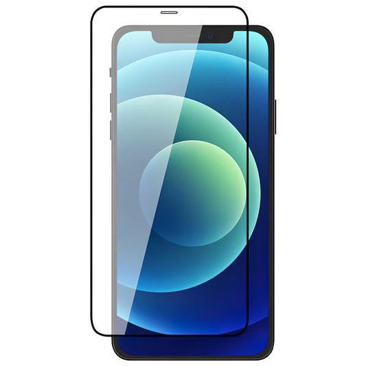 Екранен протектор за Apple iPhone 12/12 Pro, Защитен екранен капак Veason PRO за Apple iPhone 12/12 Pro, стъклен, с пълно залепване, 6D, черен