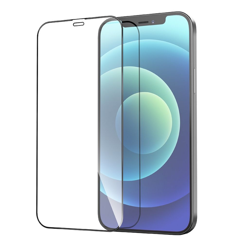Защитно фолио HOCO за екран на Apple iPhone 12 Pro Max, закалено стъкло, пълно лепило, комплект от 25 броя, черно