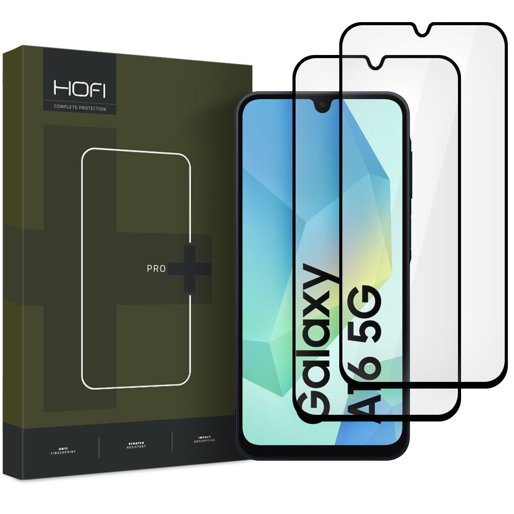 HOFI Glass PRO+ Screen Protector за Samsung Galaxy A16 5G A166 / A16 4G A165, защитно стъкло, пълно лепило, комплект 2 броя, 2.5D, черен